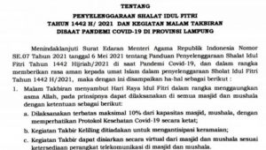 Asyik! Di Lampung Shalat ID diperbolehkan