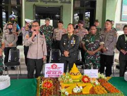 HUT TNI Ke-77, Polresta Bandar Lampung Beri Surprise Kodim 0410/KBL