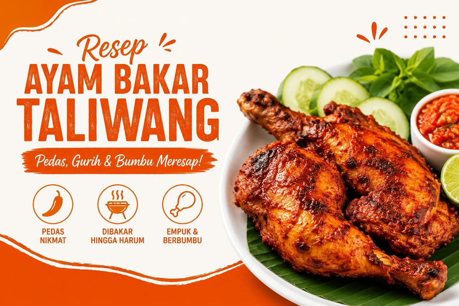 Resep Ayam Bakar Taliwang Pedas Gurih, Bumbu Meresap