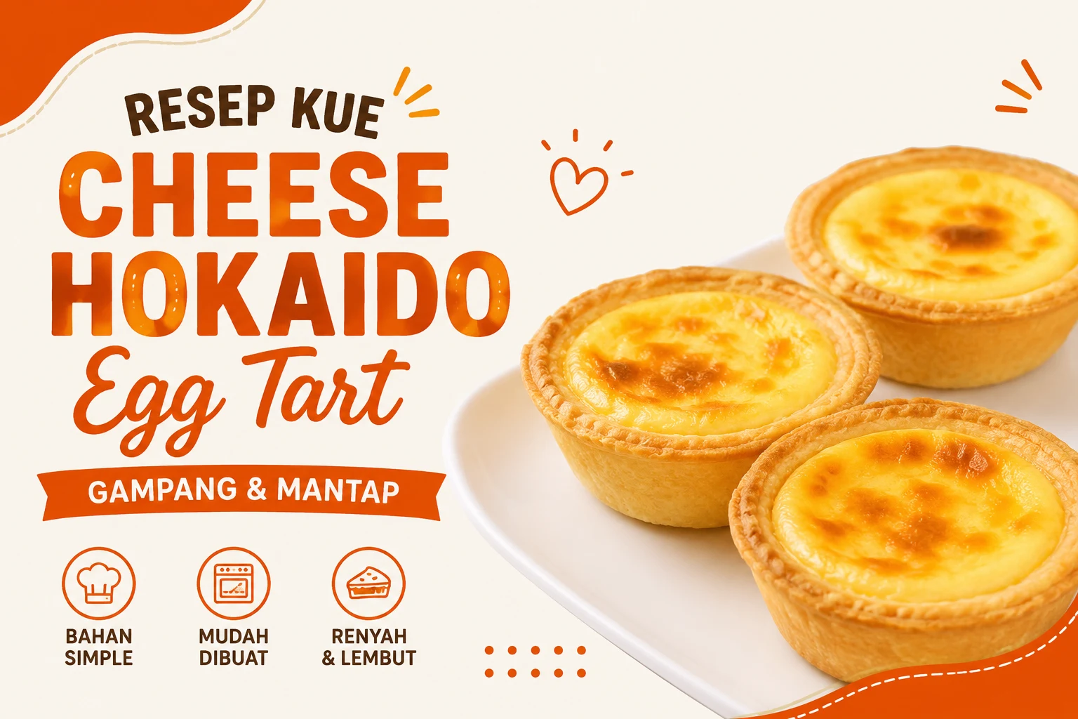 Resep Kue Cheese Hokaido Egg Tart Gampang dan Mantap, Renyah di Luar Lumer di Dalam