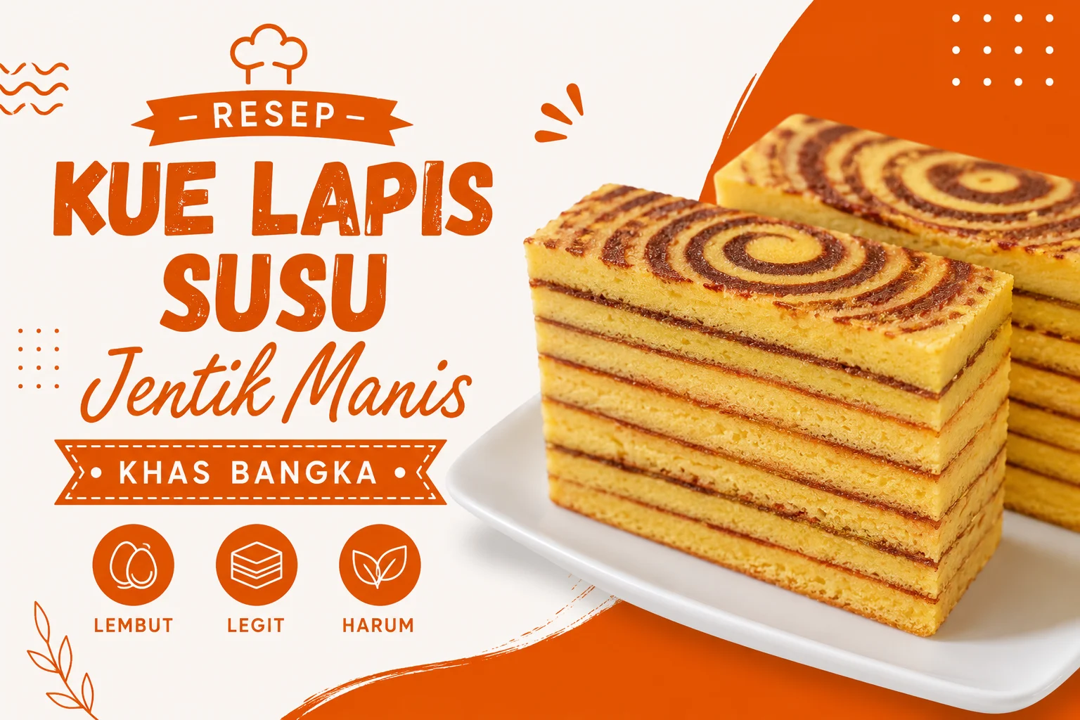 Resep Kue Lapis Susu Jentik Manis Khas Bangka, Legit, Harum, dan Cantik Berlapis