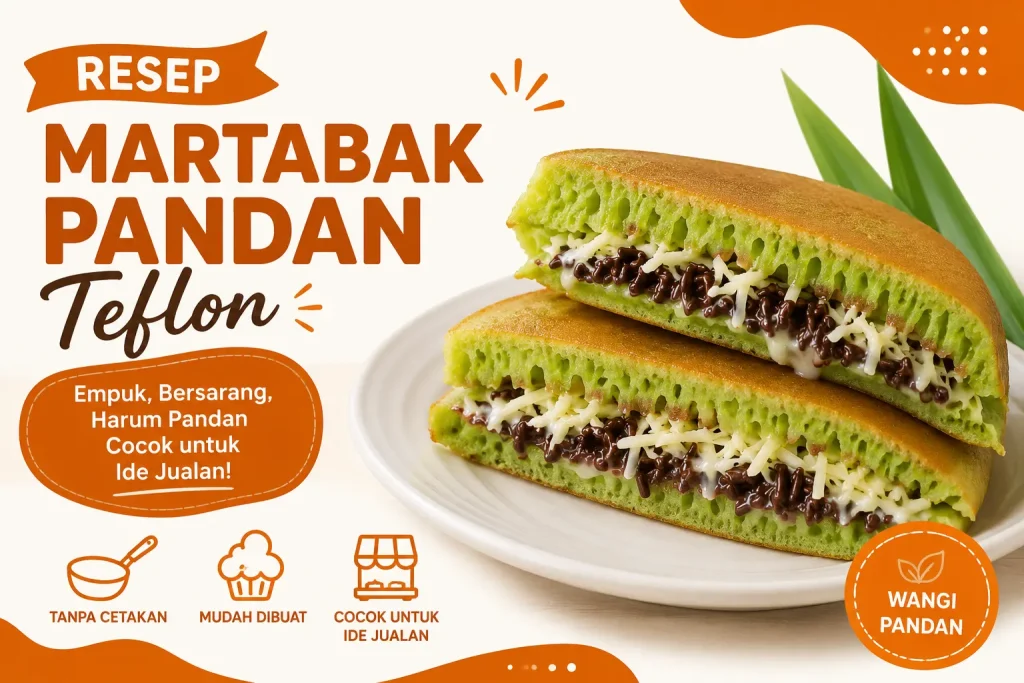 Resep Martabak Pandan Teflon, Empuk Bersarang dan Cocok untuk Ide Jualan
