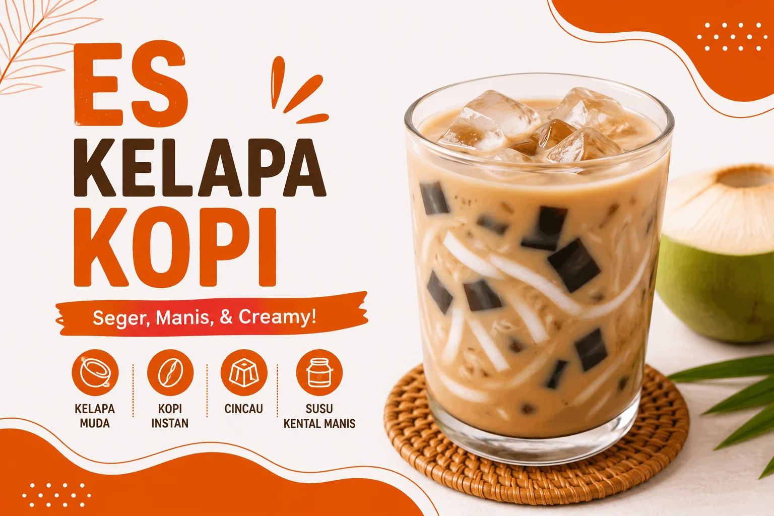 Resep Membuat Es Kelapa Kopi Simple Banget, Bikin Seger Tenggorokan!