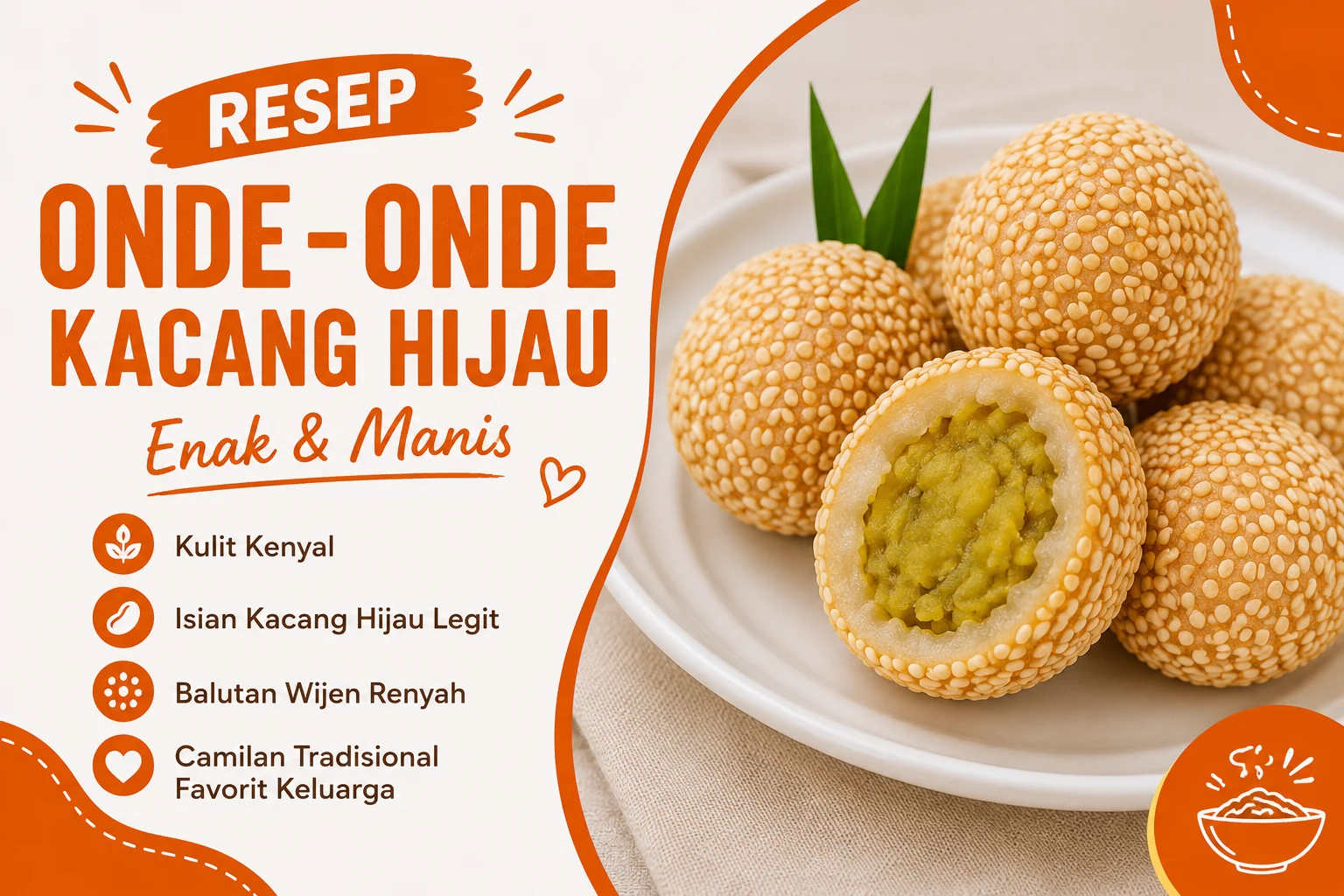 Resep Onde-Onde Kacang Hijau Enak dan Manis