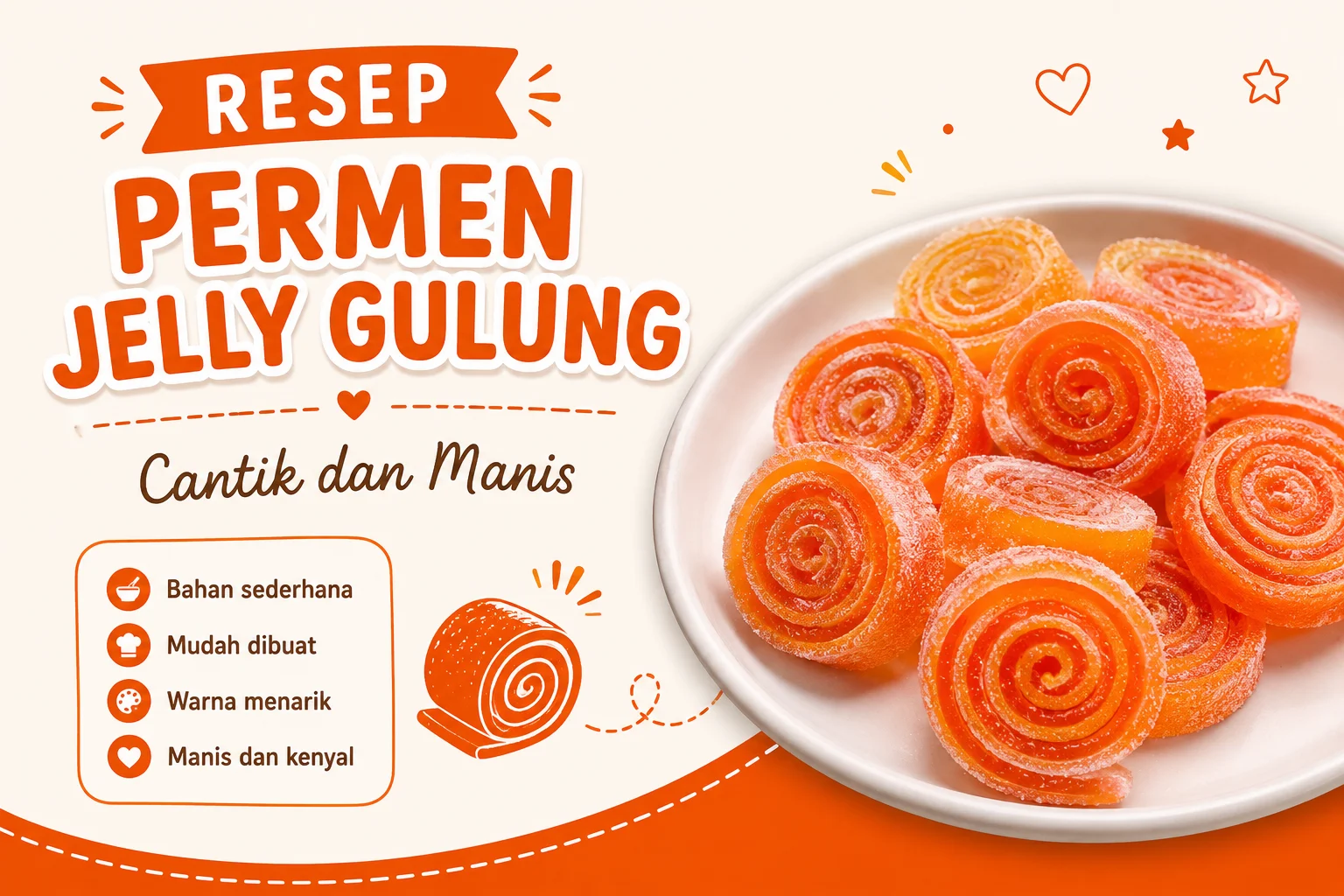 Resep Permen Jelly Gulung