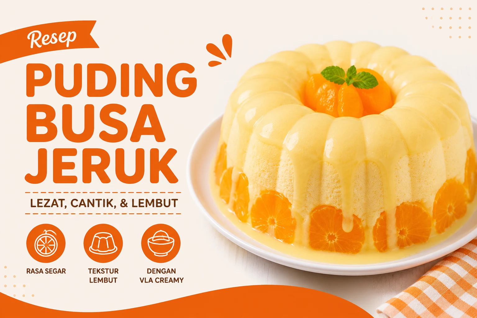 Resep Puding Busa Jeruk Lezat, Cantik, dan Lembut untuk Sajian Istimewa