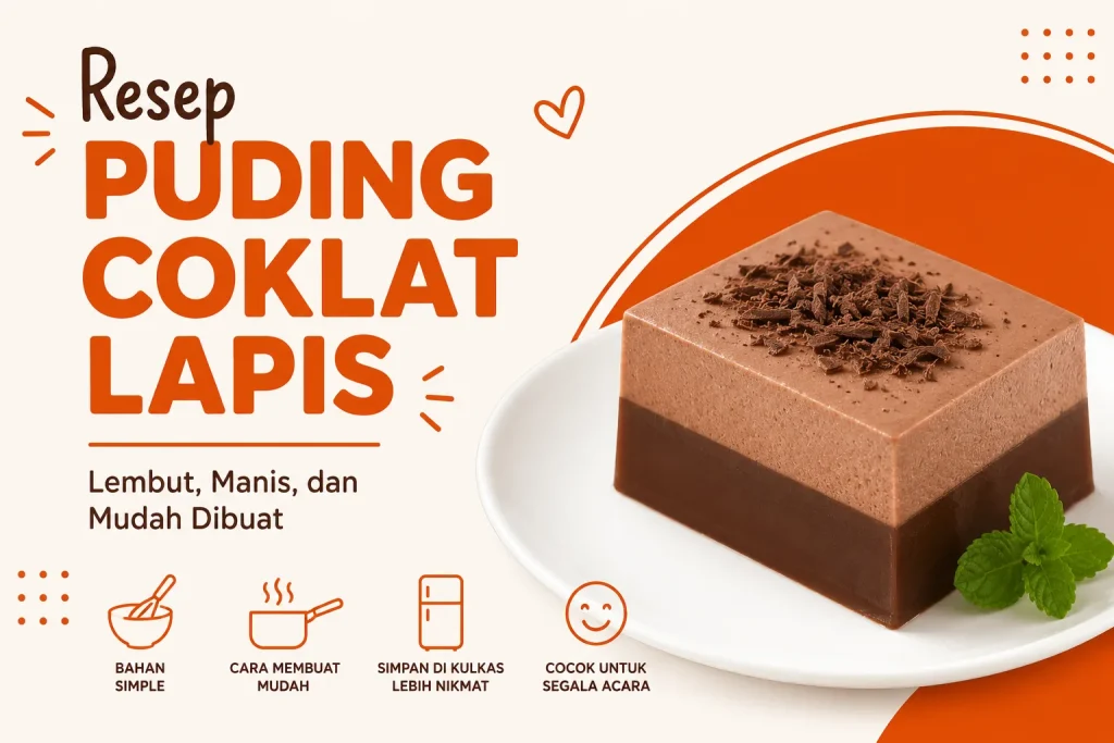 Resep Puding Coklat Lapis Rumahan, Lembut, Manis, dan Mudah Dibuat