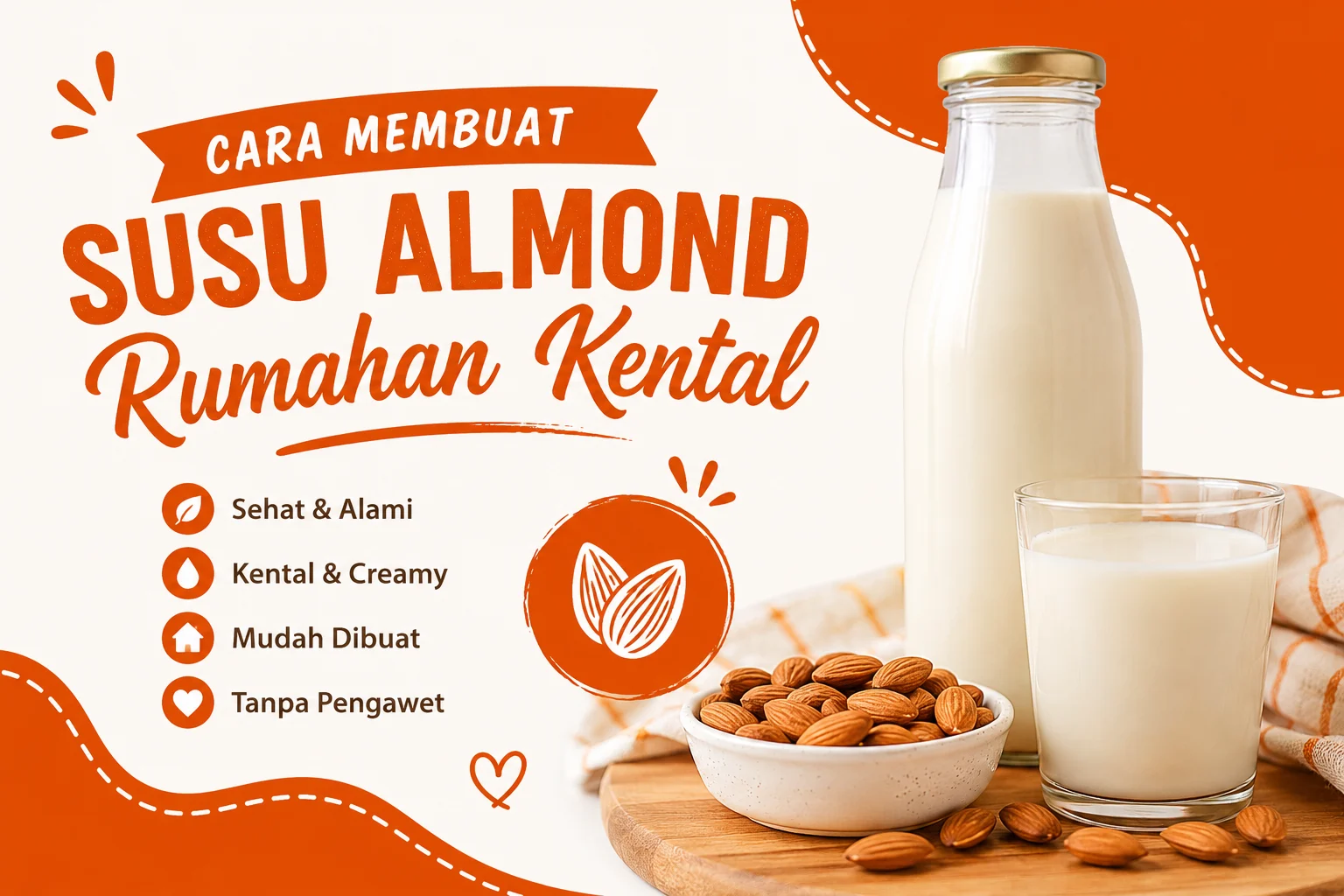 Cara Membuat Susu Almond Rumahan Kental yang Gurih