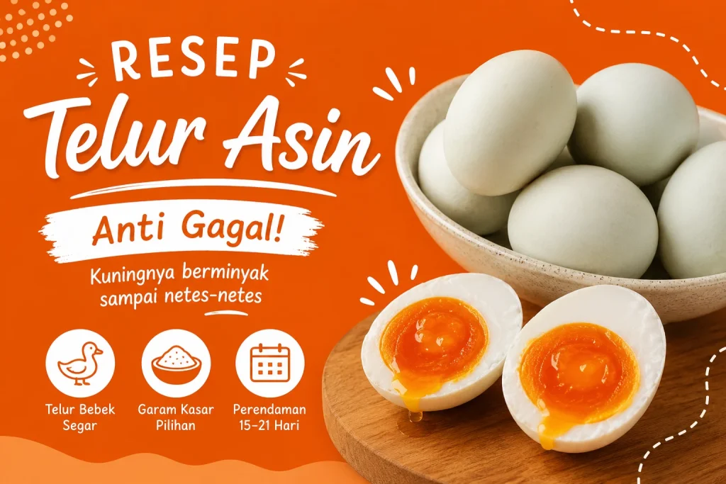 Resep Telur Asin Anti Gagal, Kuning Berminyak dan Gurih